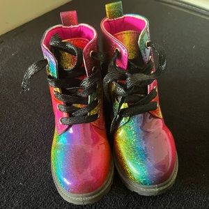 Rainbow combat boots